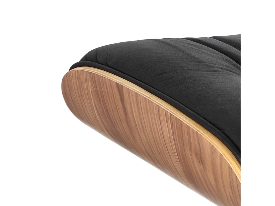 Fotel Vip z podnóżkiem czarny/walnut /standard base - d2design